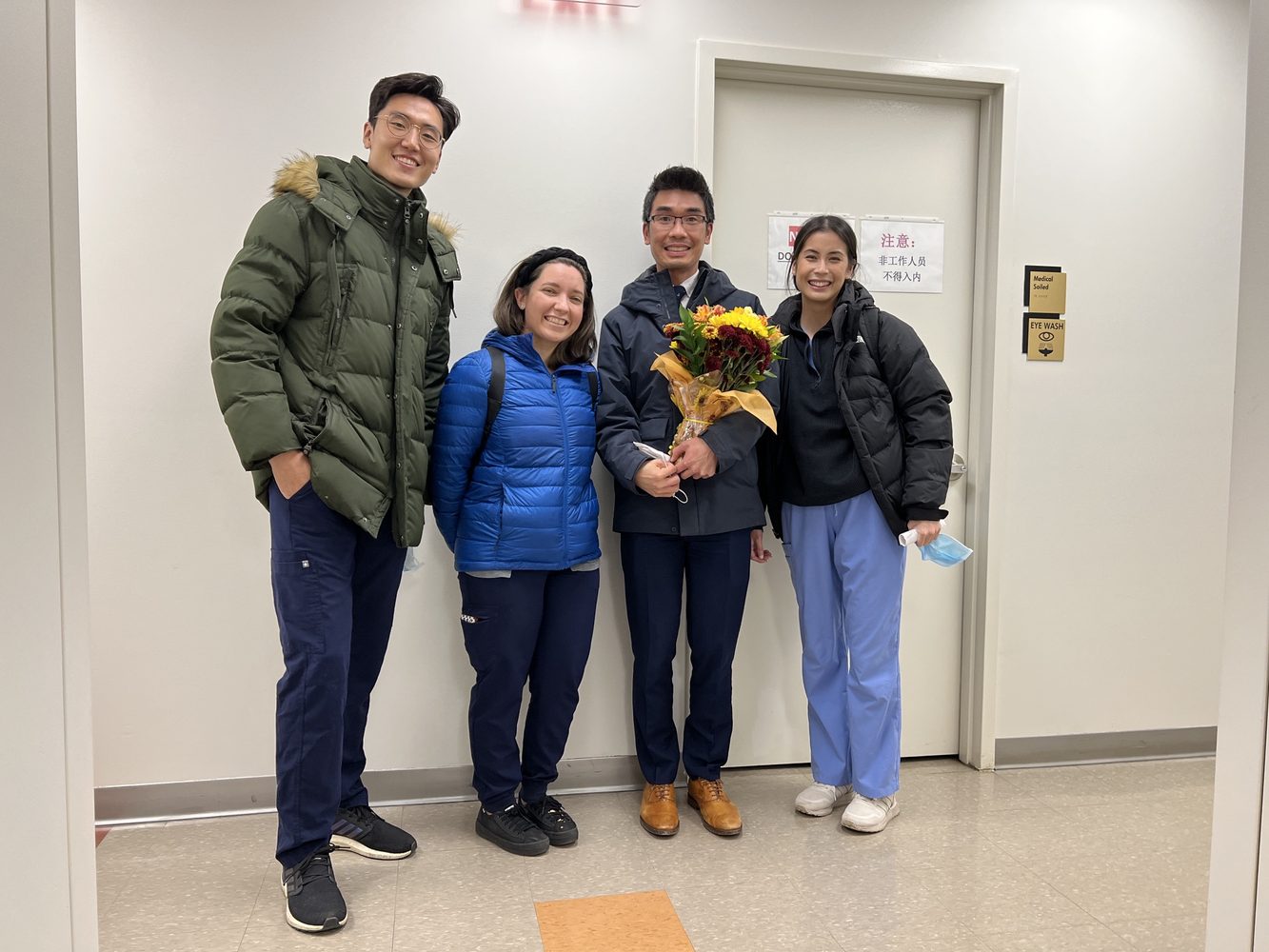 Dr. Shin with colleagues during training